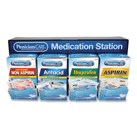 Physicianscare Medicine Station: Aspirin/Ibuprofen/Non Aspirin Pain Reliever/Antacid 90780